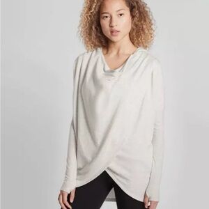 Athleta Purana Wrap Sweatshirt XS in Fog Grey Heather
